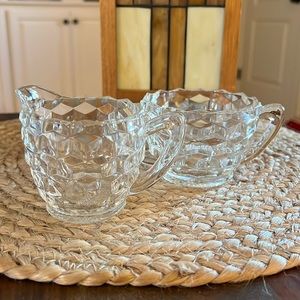 AMERICAN FOSTORIA sugar bowl and creamer set